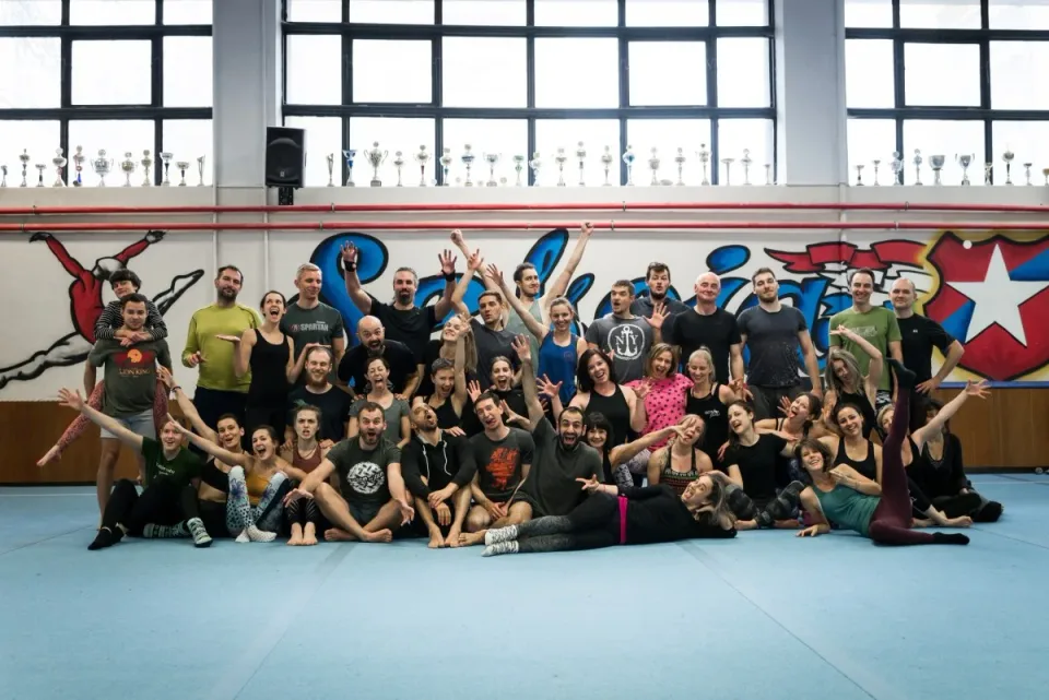 Learning together at an Acro by Joe workshop
